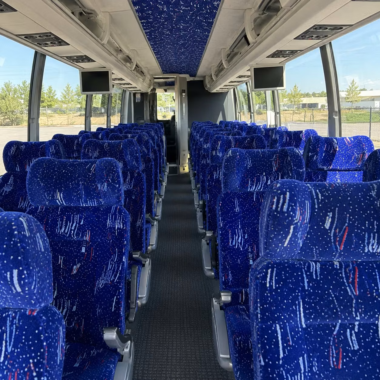 56 passenger charter bus inside